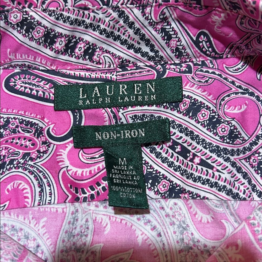 Ralph Lauren Pink Paisley Non-Iron Shirt - Picture 4 of 4